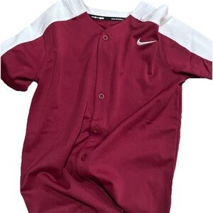 Nike Baseball Jersey Big Kids L Burgundy DM3968-612 Short Sleeve NWT
